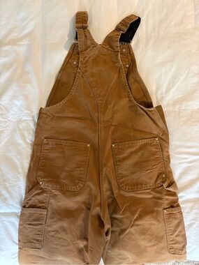 Carhart brown duck bib overall 32x34